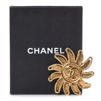 Chanel CC Sunburst Brooch Gold 5 of 5