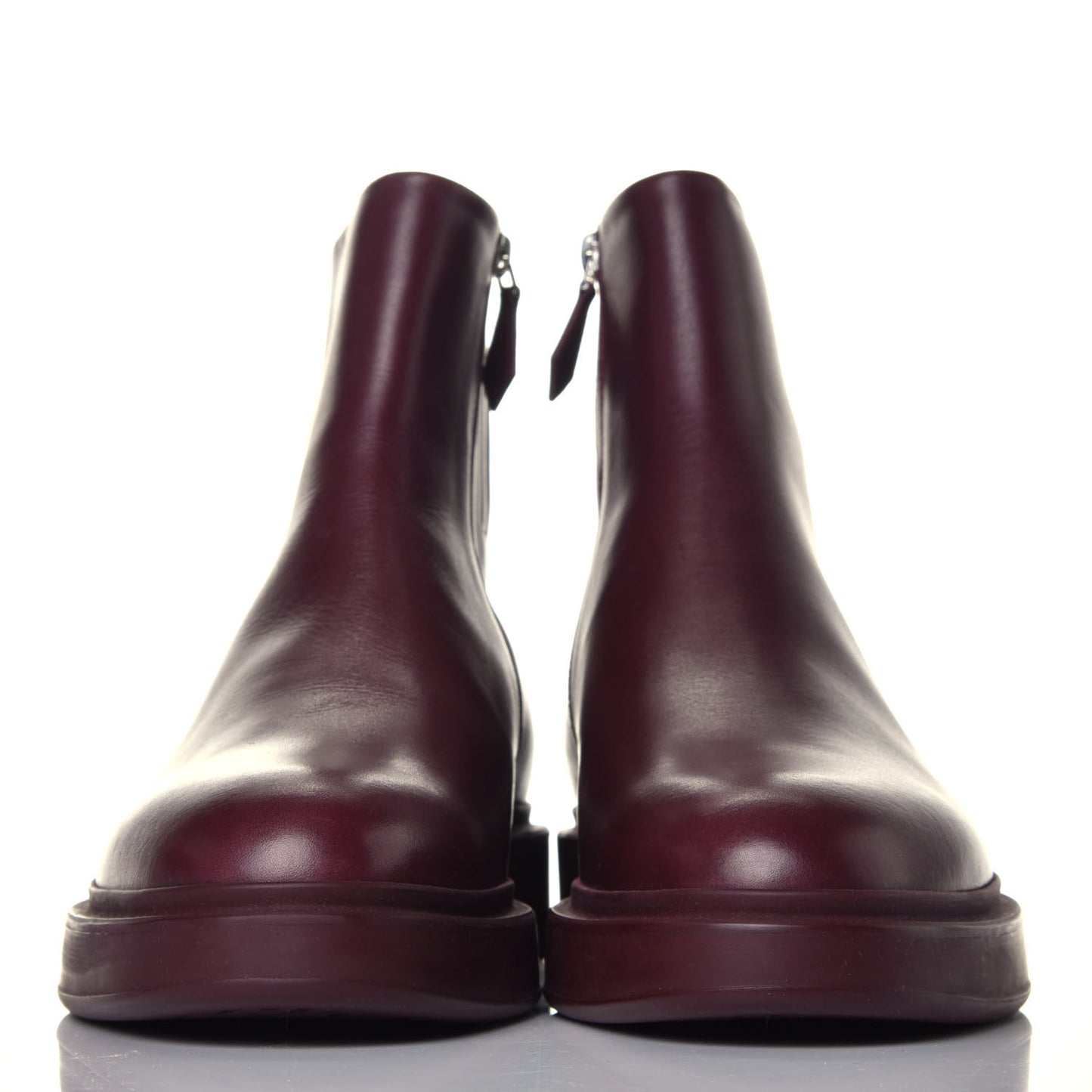 Patinated Calfskin Mens Sky Low Boots 40 Bordeaux