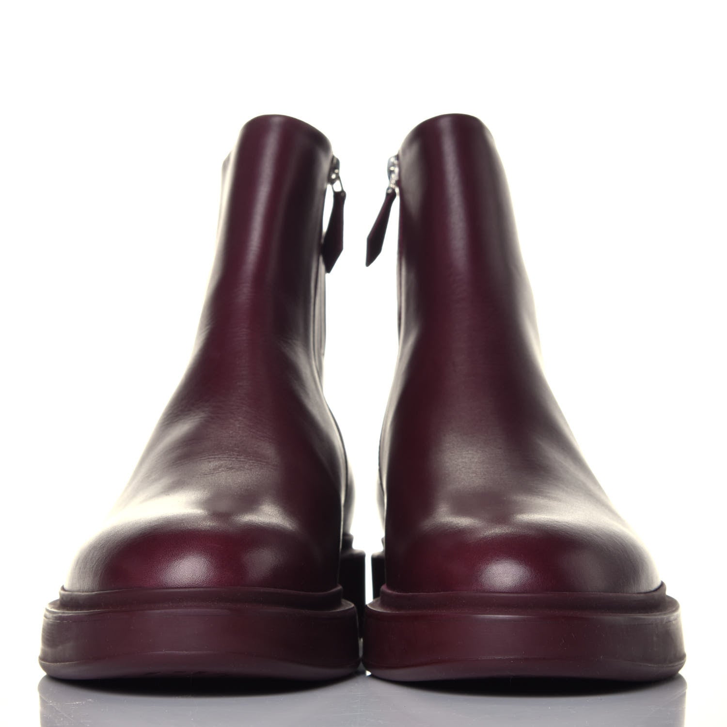 Hermes Patinated Calfskin Mens Sky Low Boots 40 Bordeaux 2 of 8