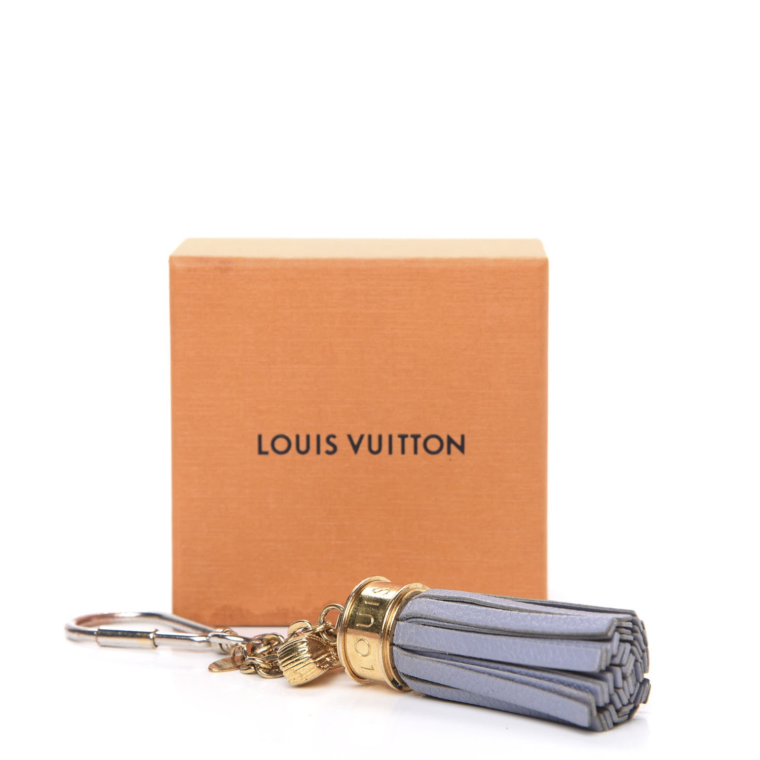 Louis Vuitton Calfskin Tassel Bow Bag Charm Blue 4 of 4