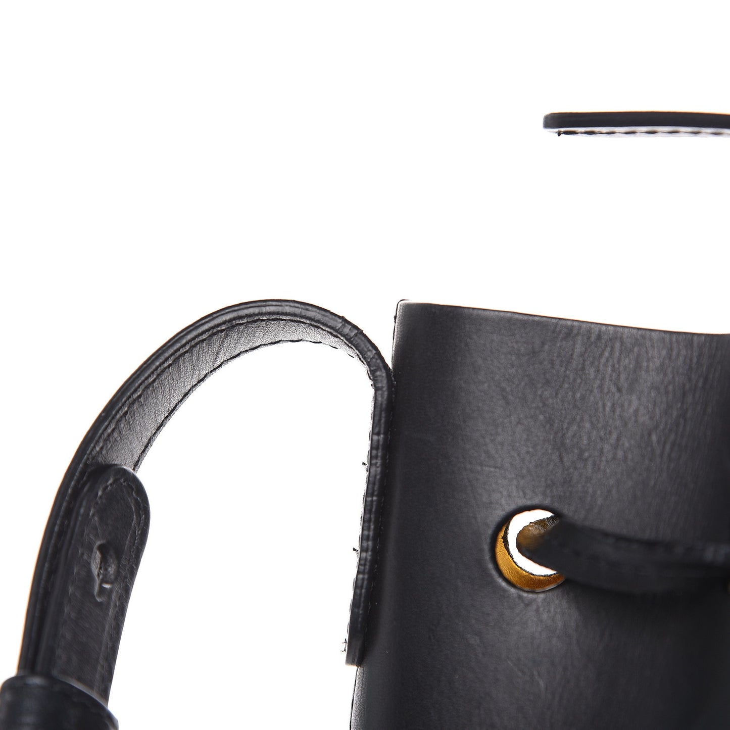 Calfskin Mini Bucket Bag Black Gold