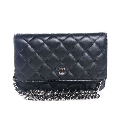 Chanel Lambskin Quilted Wallet On Chain Black 1 of 9