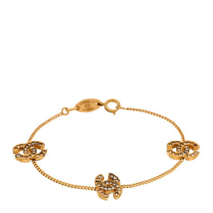 Chanel Crystal CC Chain Bracelet Gold 1 of 7