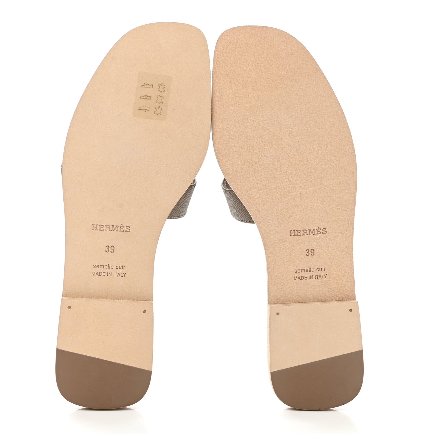 Hermes Epsom Oran Sandals 39 Etoupe 5 of 9