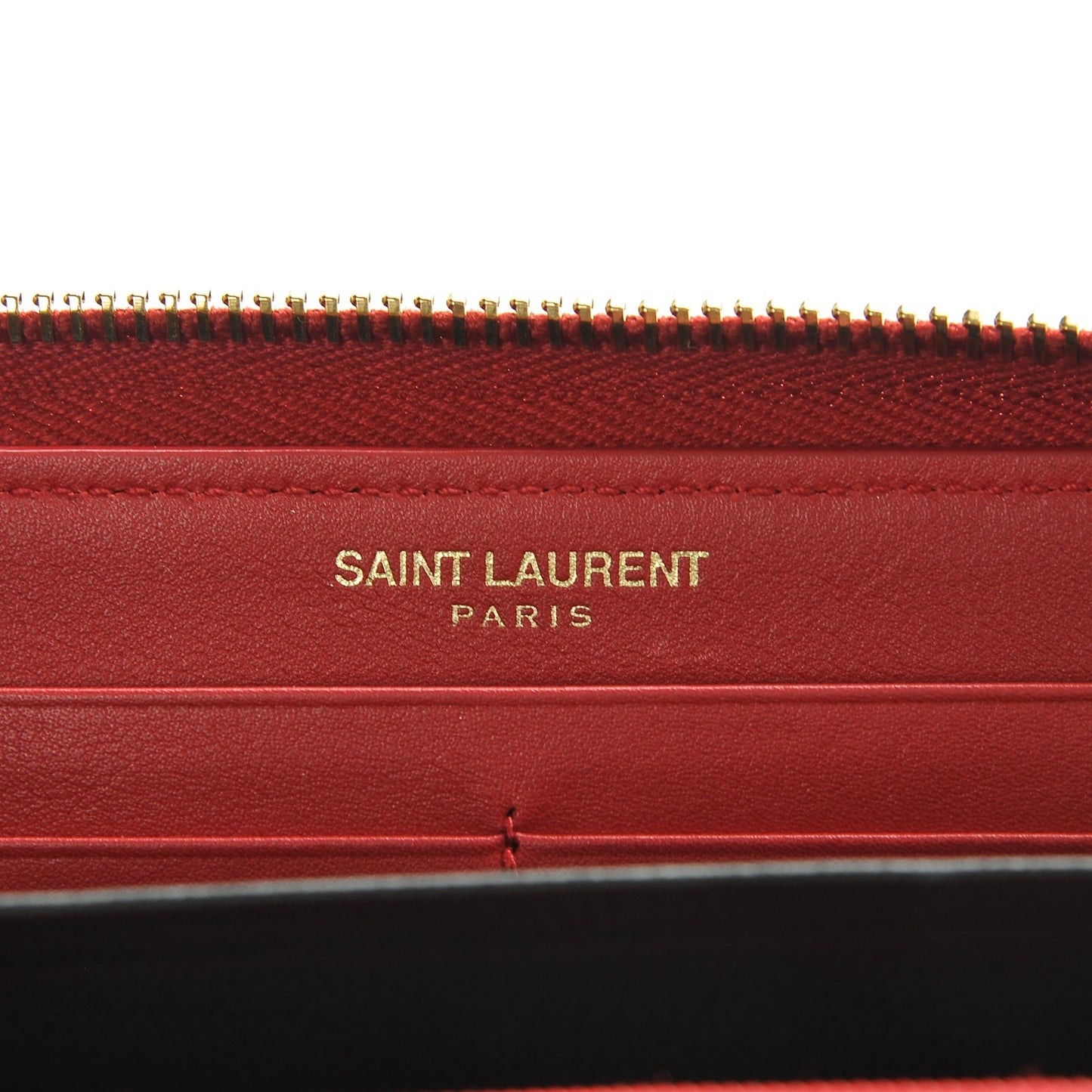 Calfskin Classic Y Ligne Zip Around Wallet Red