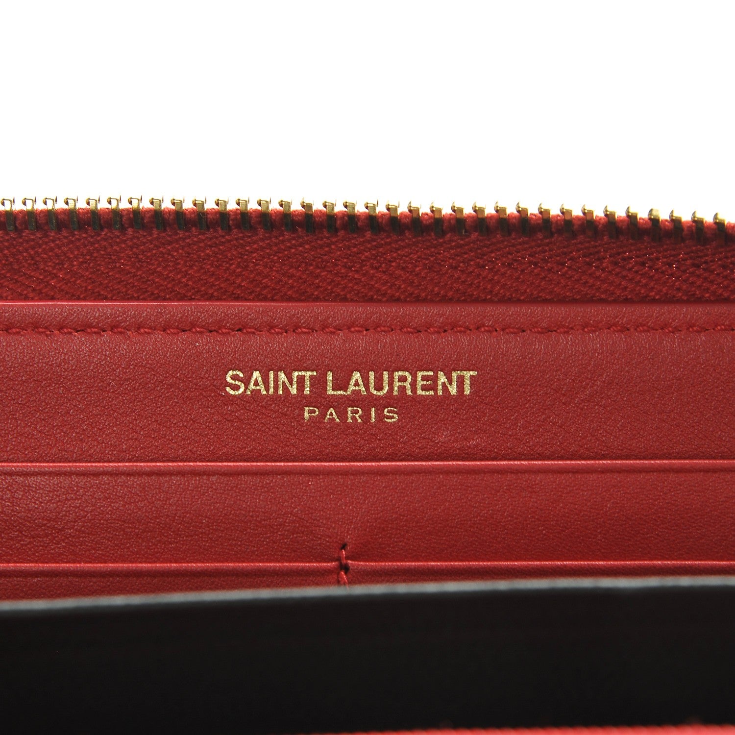 Saint Laurent Calfskin Classic Y Ligne Zip Around Wallet Red 6 of 9