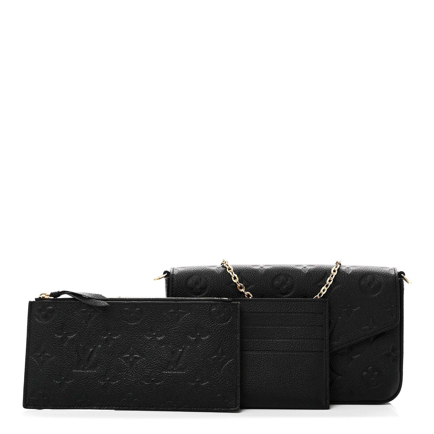 Louis Vuitton Empreinte Pochette Felicie Chain Wallet Black 2 of 10
