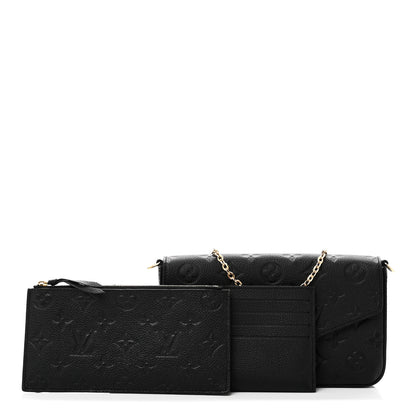 Louis Vuitton Empreinte Pochette Felicie Chain Wallet Black 2 of 10