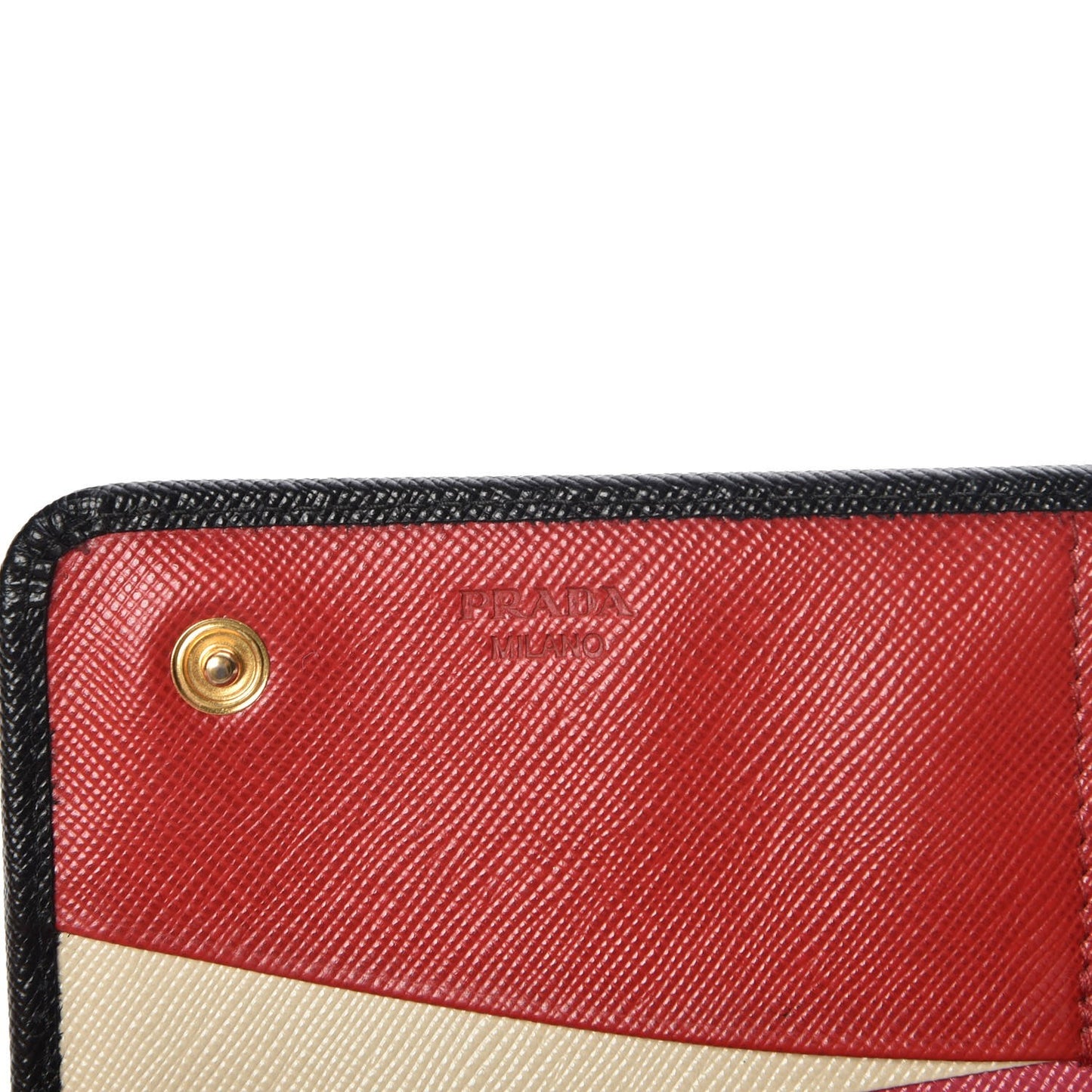 Saffiano Colour Continental Flap Wallet Black Peonia