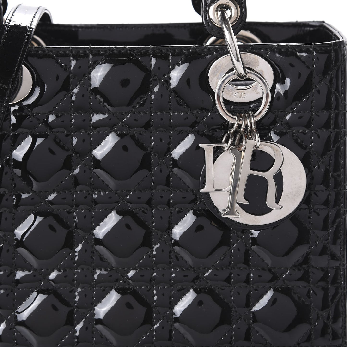 Patent Cannage Medium Lady Dior Black