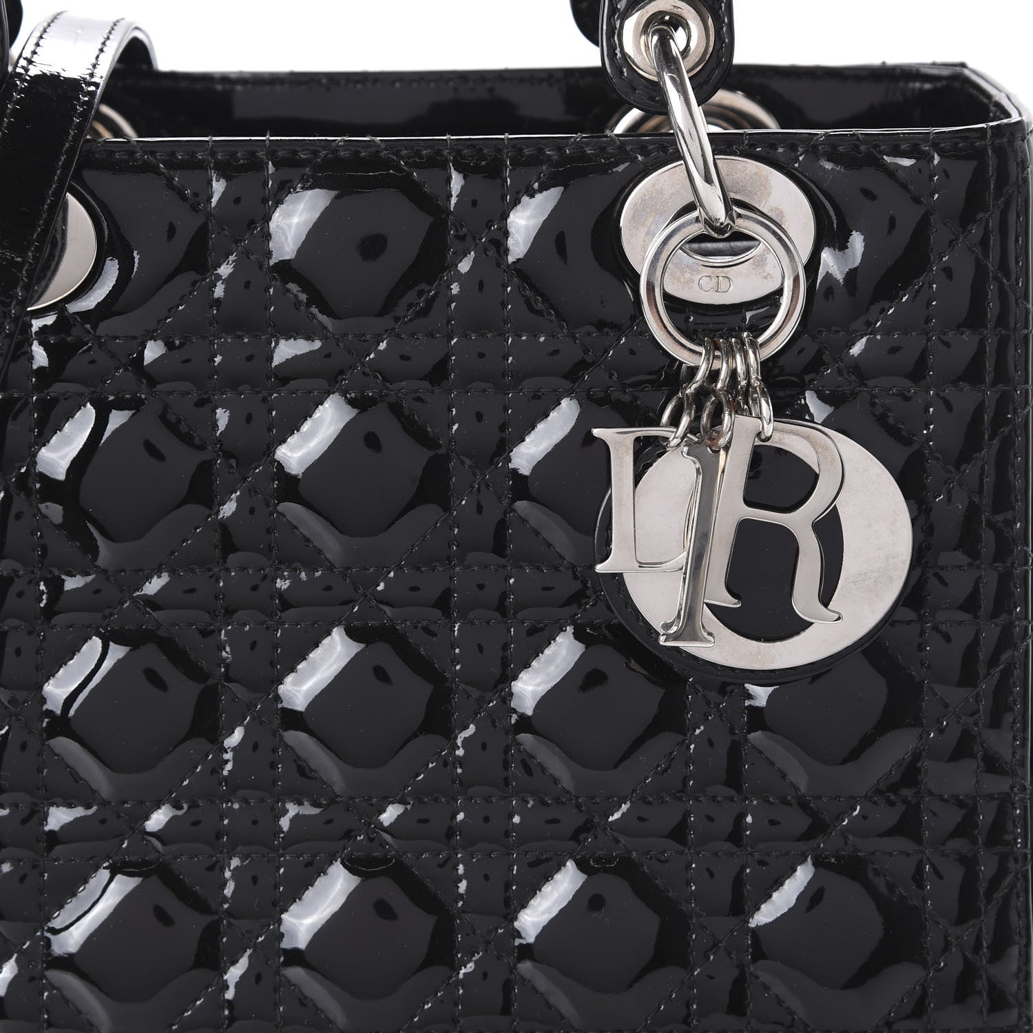 Christian Dior Patent Cannage Medium Lady Dior Black 9 of 9
