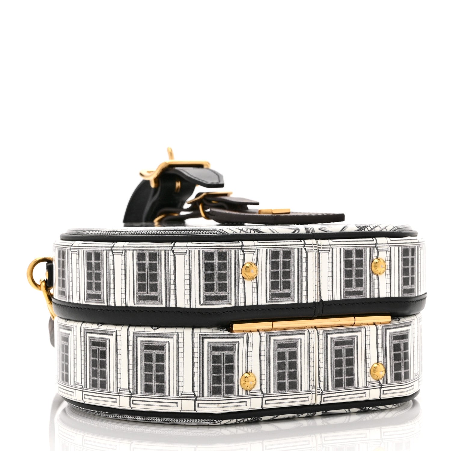 Louis Vuitton X FORNASETTI Calfskin Architettura Petite Boite Chapeau White Black 4 of 9