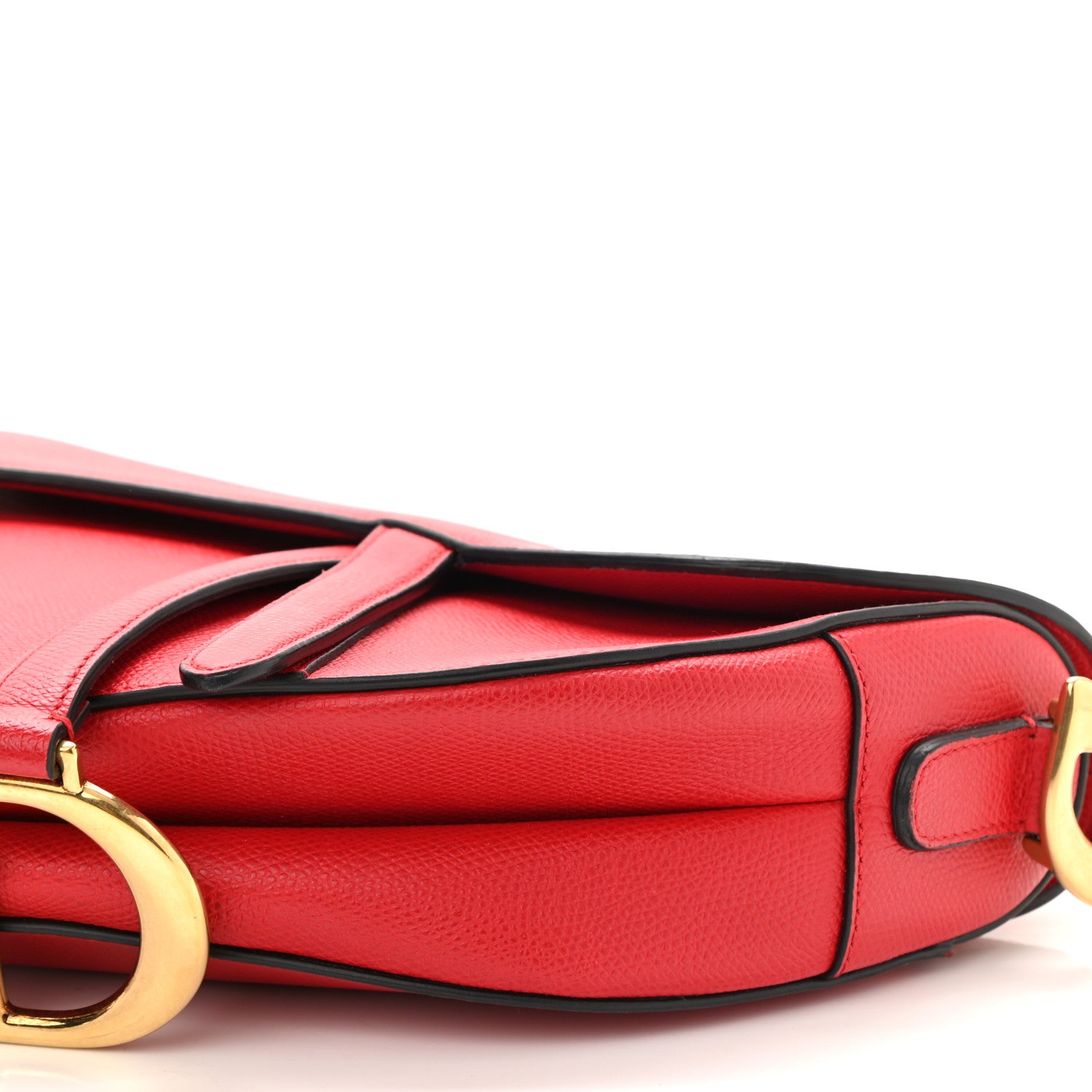 Christian Dior Grained Calfskin Saddle Bag Red 10 of 11