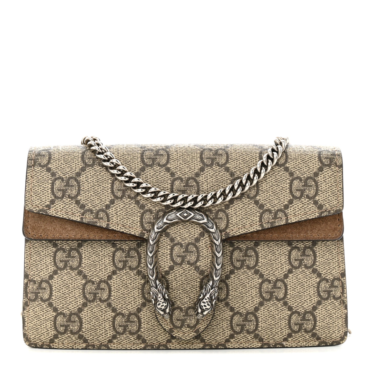GG Supreme Monogram Super Mini Dionysus Shoulder Bag Taupe