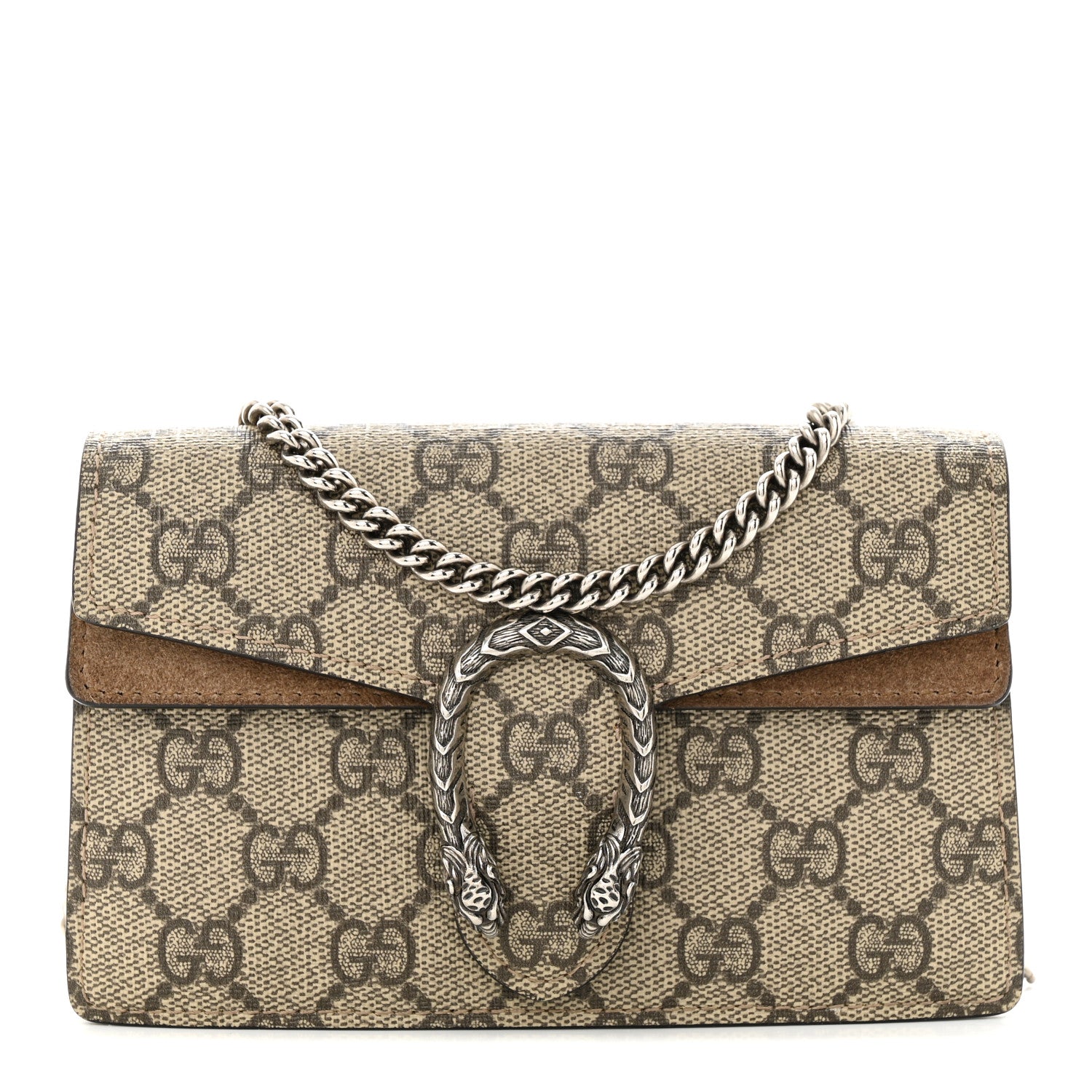 Gucci GG Supreme Monogram Super Mini Dionysus Shoulder Bag Taupe 1 of 12