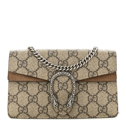 Gucci GG Supreme Monogram Super Mini Dionysus Shoulder Bag Taupe 1 of 12