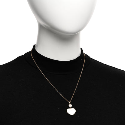 Chopard 18K Rose Gold Diamond Mother of Pearl Happy Hearts Necklace 2 of 5