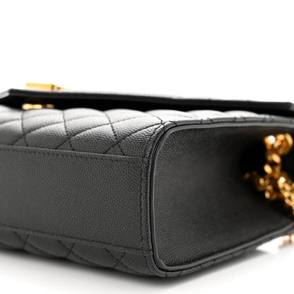 Saint Laurent Grain De Poudre Textured Mixed Matelasse Triquilt Medium Monogram Satchel Black 10 of 10