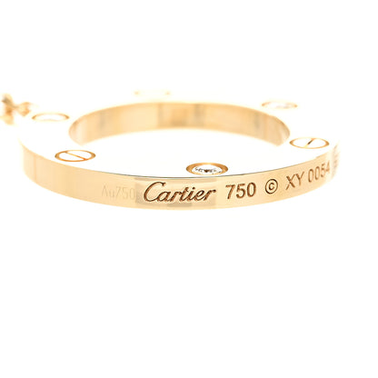Cartier 18K Yellow Gold 3 Diamonds LOVE Pendant Necklace 5 of 7