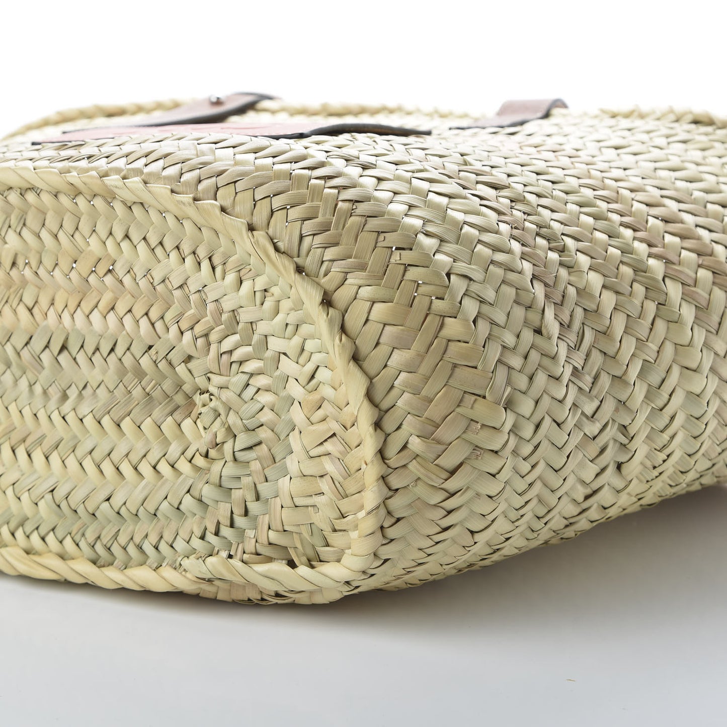 Raffia Basket Tote Bag Natural Tan Orange