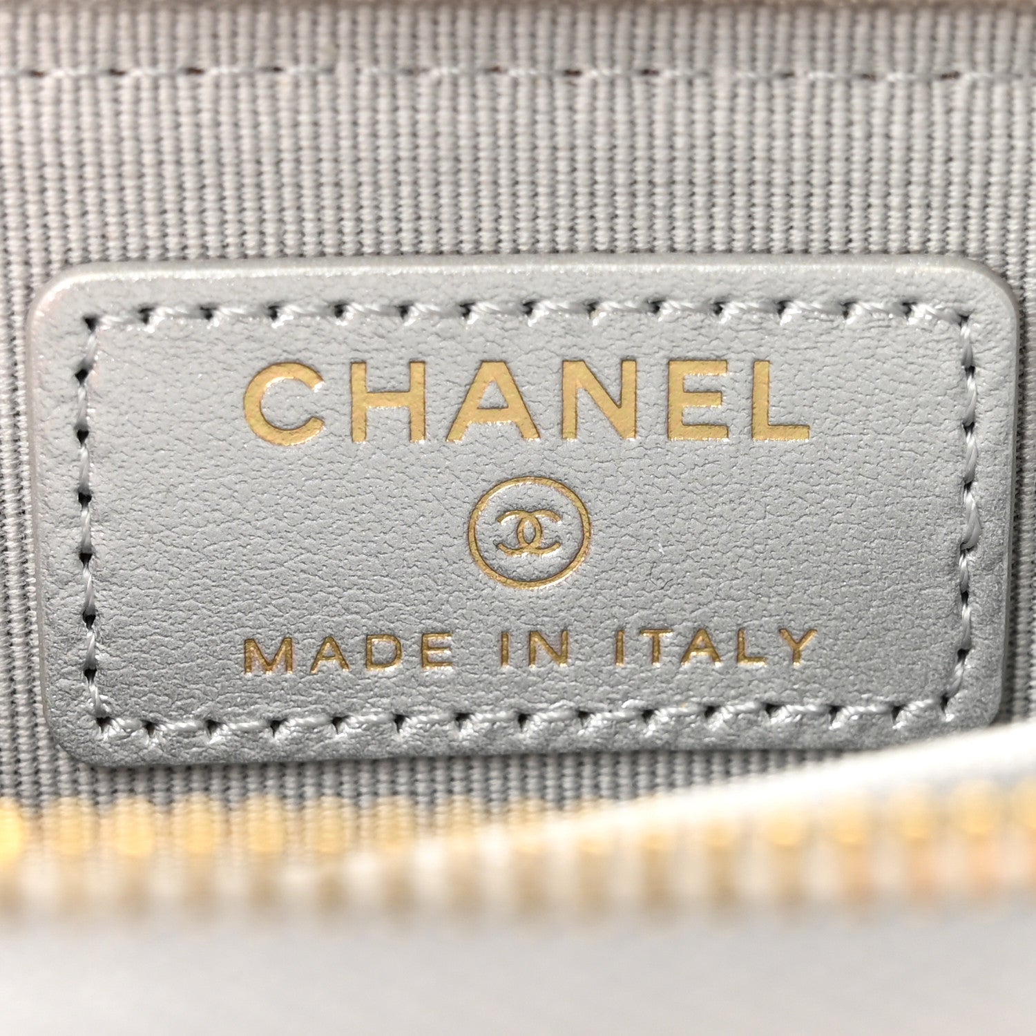 Chanel Metallic Caviar Quilted Zip Coin Purse Silver 6 of 8