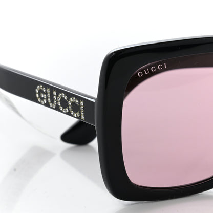 Gucci Crystal Square Frame GG Sunglasses GG0418S Black Pink 7 of 7