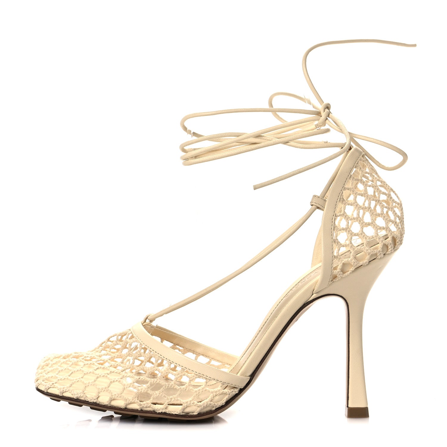 Bottega Veneta Mesh Nappa Stretch Ankle Tie Sandals 38 Toile 1 of 9