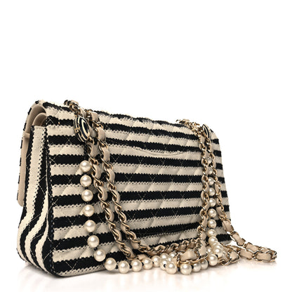 Chanel Jersey Quilted Medium Coco Sailor Flap Black White 3 of 12