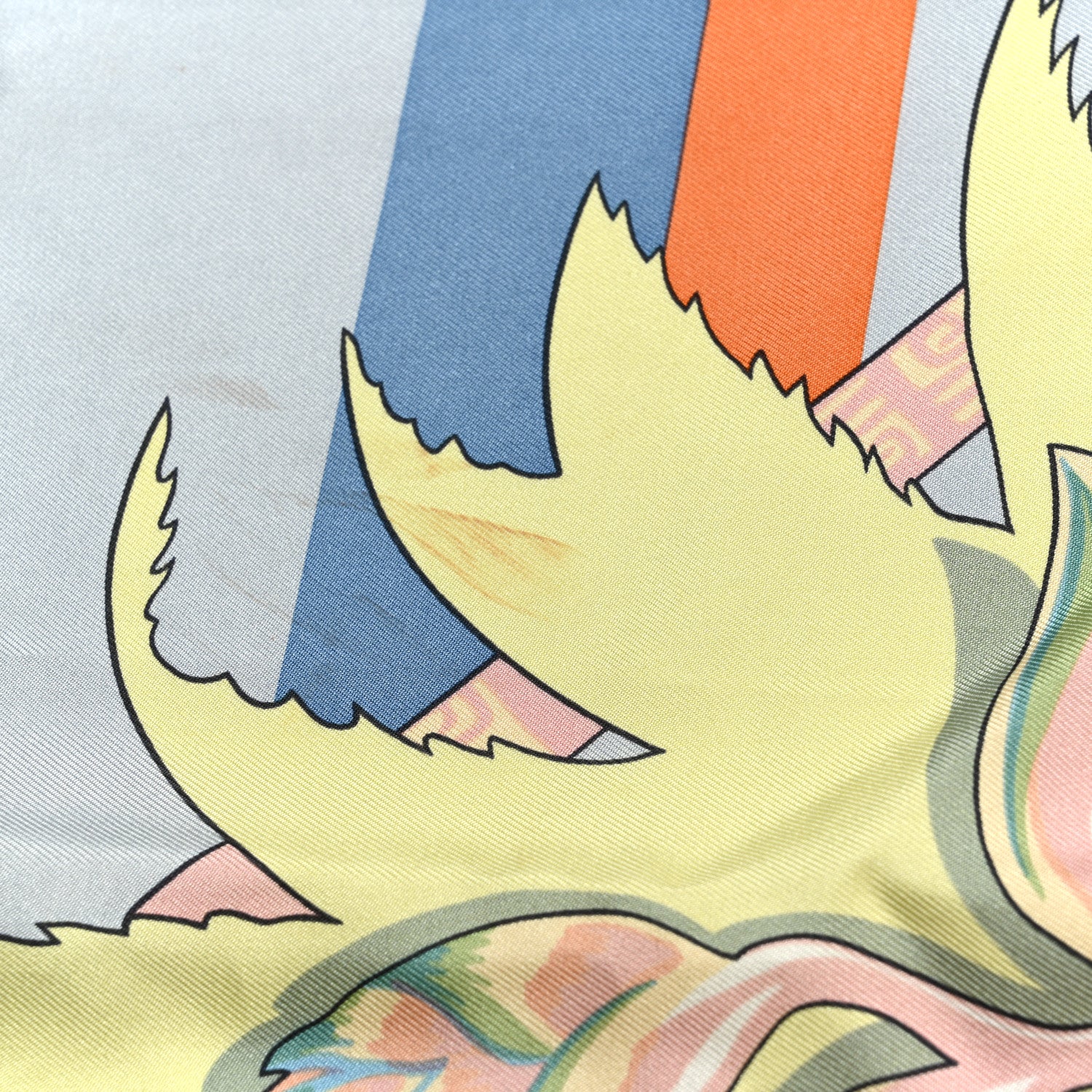 Hermes Silk Aloha Rectangle Scarf Bleu Vert Amande Rose 6 of 6