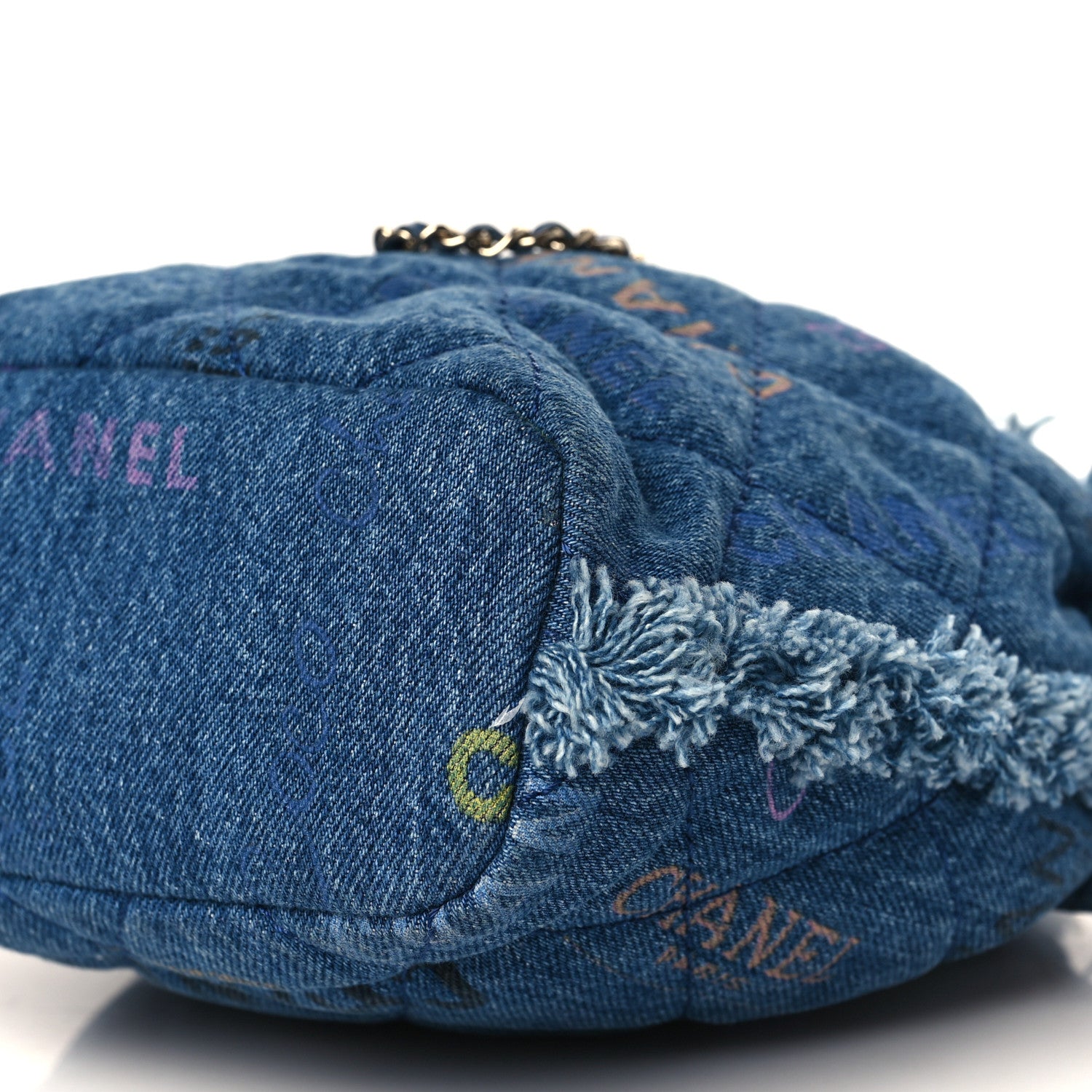Chanel Denim Quilted Small Mood Bucket With Chain Blue Multicolor 9 of 9
