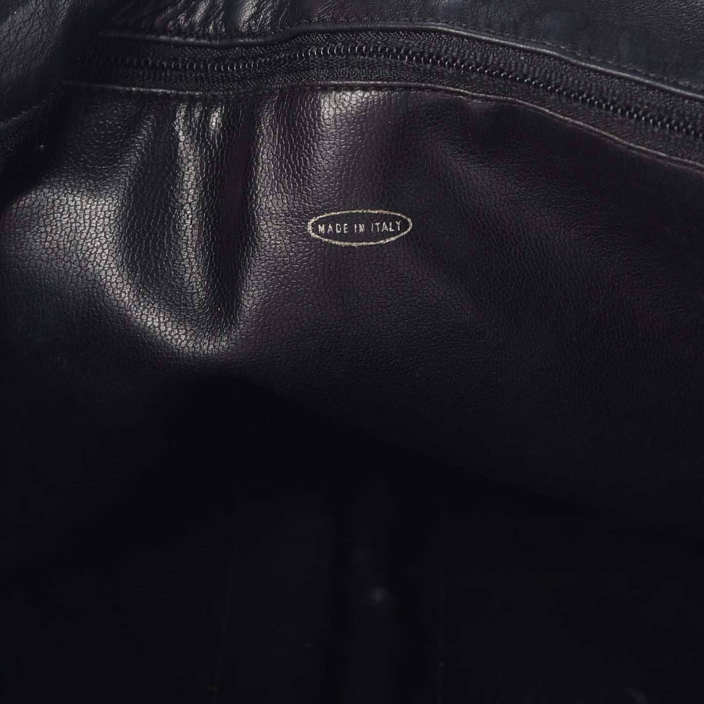 Lambskin Double Stitched Tote Black