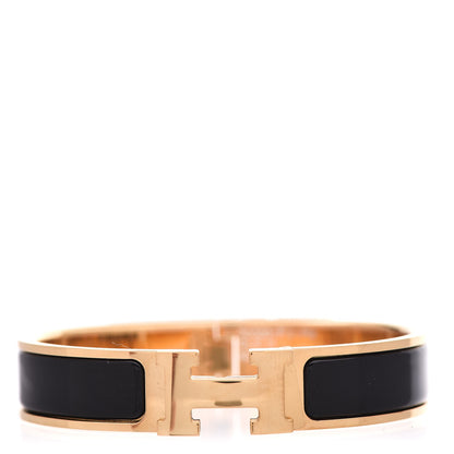 Hermes Enamel Narrow Clic Clac H Bracelet PM Black 1 of 6
