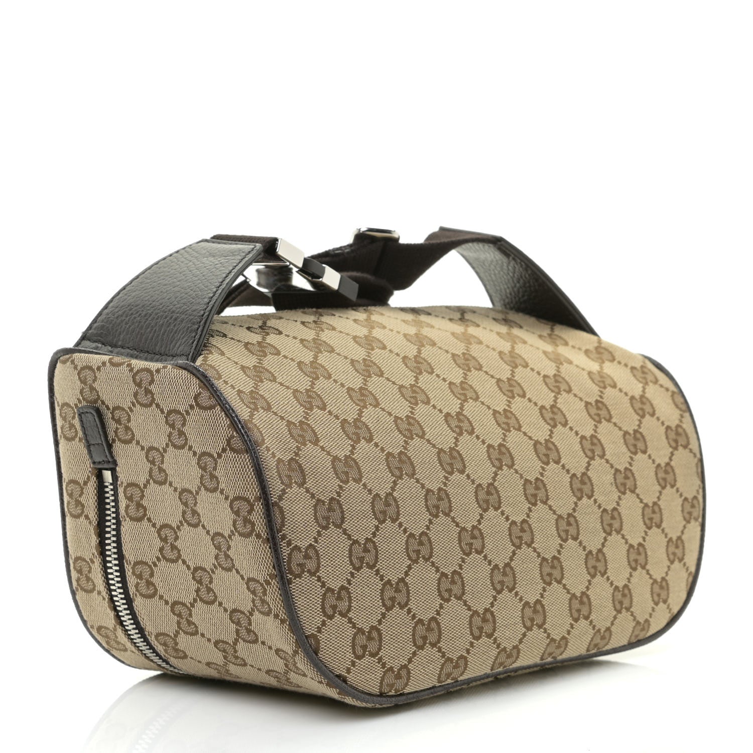 Gucci Monogram Dollar Calfskin Waist Pouch Beige Ebony Testa di Moro Marrone Scuro 3 of 8