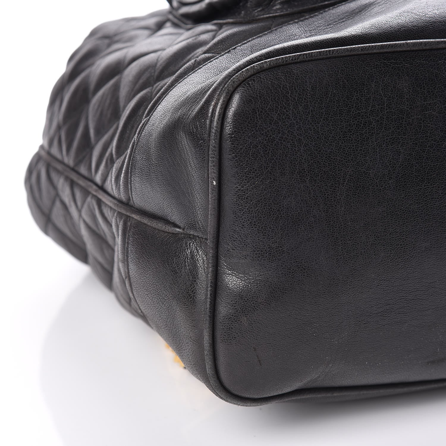 Chanel Lambskin Quilted Drawstring Backpack Black 12 of 15