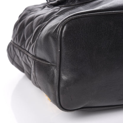Chanel Lambskin Quilted Drawstring Backpack Black 12 of 15