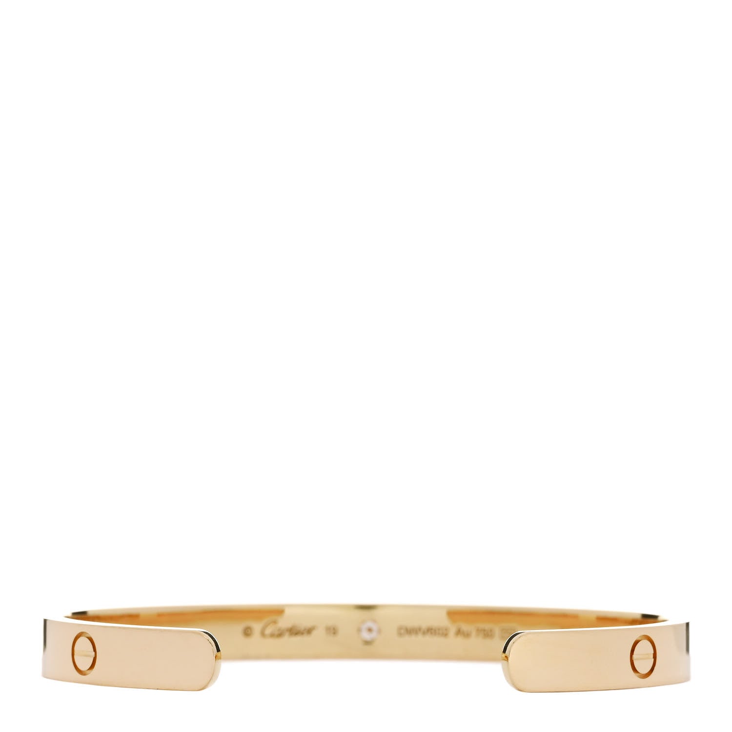 Cartier 18K Yellow Gold 1 Diamond LOVE Cuff Bracelet 19 2 of 4