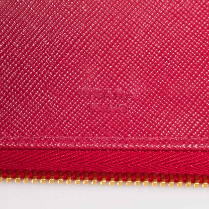Prada Saffiano Continental Wallet Ibisco 6 of 9