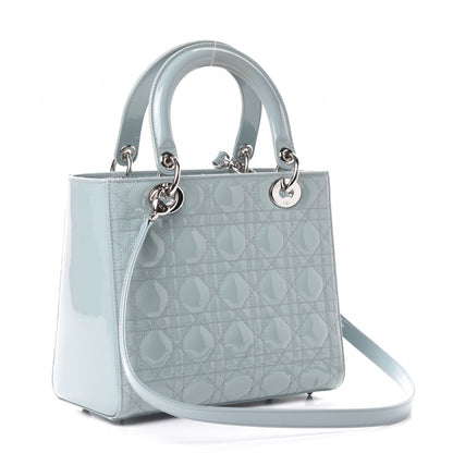 Christian Dior Patent Cannage Medium Lady Dior Light Blue 3 of 12