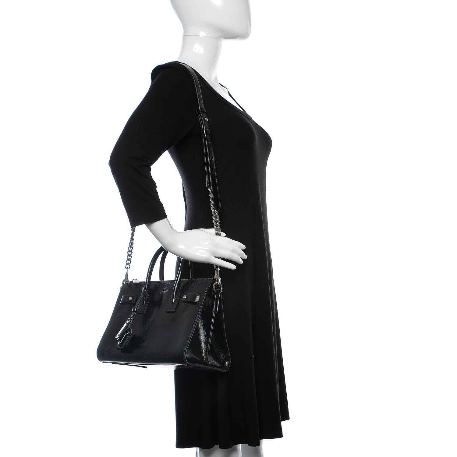 Saint Laurent Glace Calfskin Baby Souple Sac De Jour Black 2 of 11
