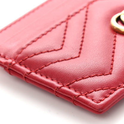Gucci Calfskin Matelasse GG Marmont Card Holder Hibiscus Red 7 of 10