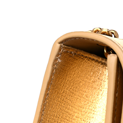 Saint Laurent Metallic Calfskin Small Classic Monogram Kate Tassel Satchel Gold 12 of 12
