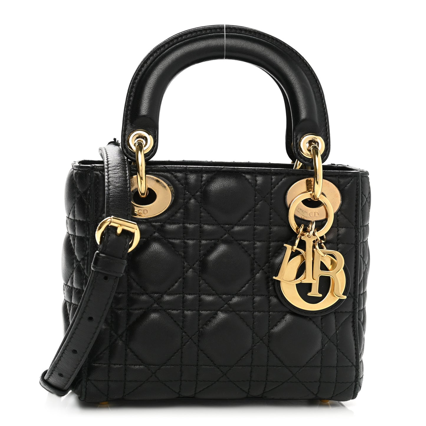 Lambskin Cannage Mini Lady Dior Black