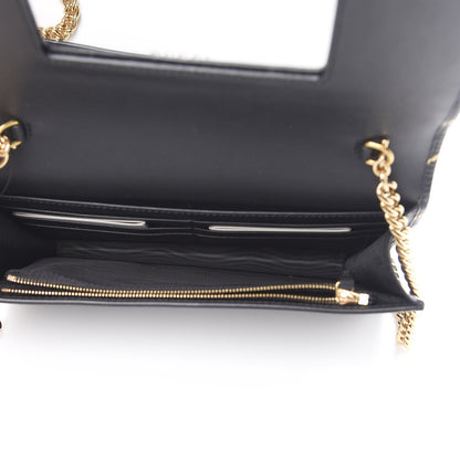 Gucci Calfskin Diagonal GG Mini Chain Wallet Black Gold 5 of 11