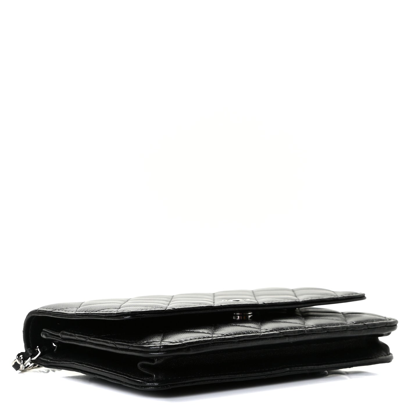 Lambskin Quilted Wallet On Chain WOC Black