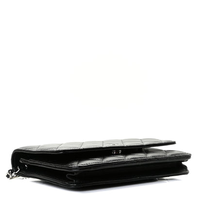 Chanel Lambskin Quilted Wallet On Chain WOC Black 4 of 8