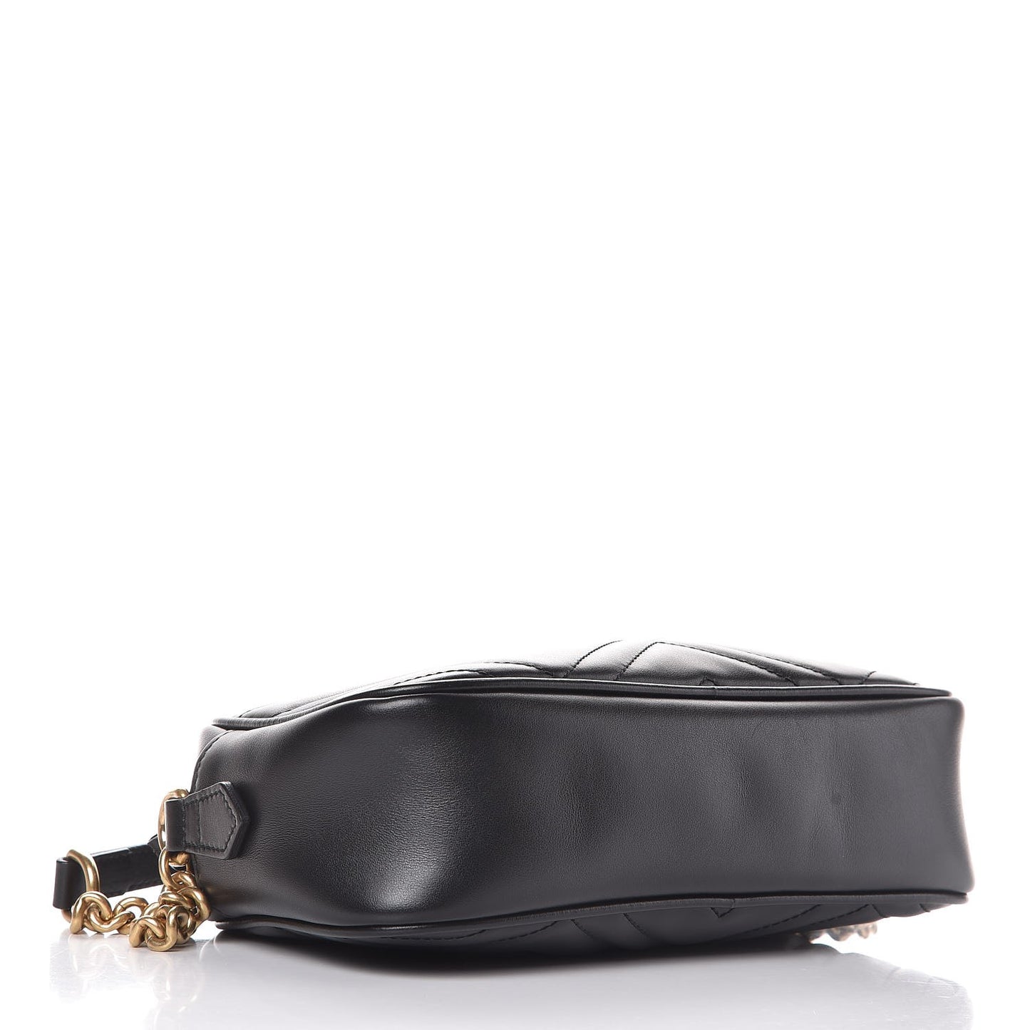 Calfskin Matelasse Small GG Marmont Chain Shoulder Bag Black
