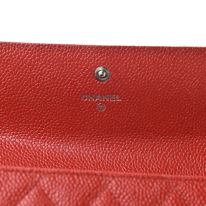 Chanel Caviar Quilted Large Gusset Flap Wallet Red 6 of 9