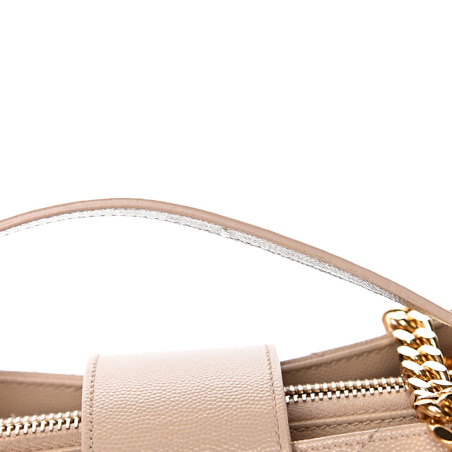 Saint Laurent Grain De Poudre Matelasse Chevron Monogram Shopping Bag Nude Powder 10 of 17