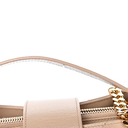Saint Laurent Grain De Poudre Matelasse Chevron Monogram Shopping Bag Nude Powder 10 of 17