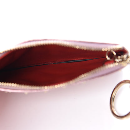 Valentino Garavani Metallic Wrinkled Lambskin Rockstud Spike Zip Coin Purse Lipstick 5 of 6